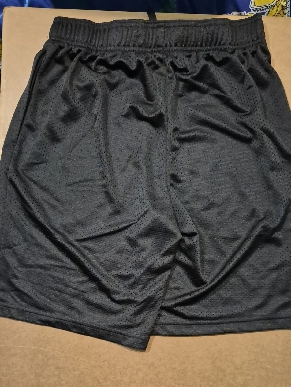 Men's Black Athletic Mesh Shorts - Drawstring Waist